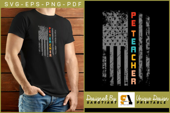 American Grunge Flag PE Teacher SVG Design Guide