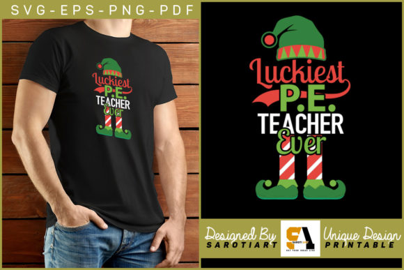 Celebrating the Spirit of Movement: The Luckiest P.E. Teacher Ever Sublimation Design