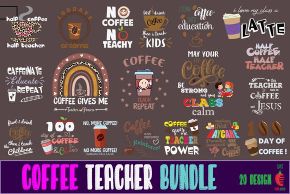 Coffee Teacher SVG Bundle for Creative Projects