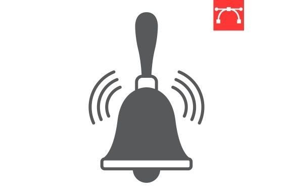 Hand Bell Glyph Icon: Visual Clarity for Education