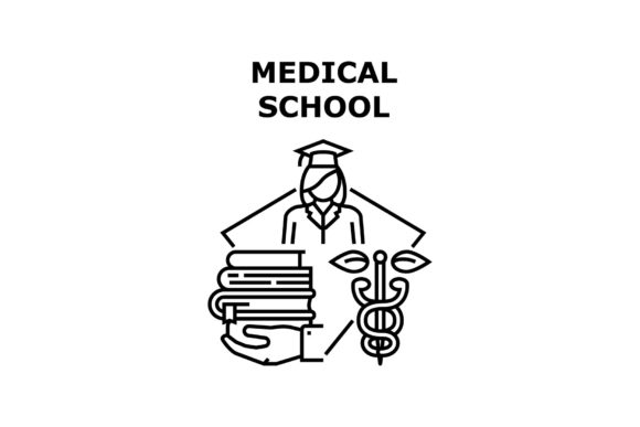 Medical School Vector Concept Black